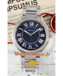 Cartier Ronde Must 36MM Cadran Quartz Bleu Réplique Montre Suisse 1:1 