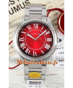 Cartier Ronde Must 36MM Cadran Rouge Quartz Suisse Réplique montre suisse 1:1 