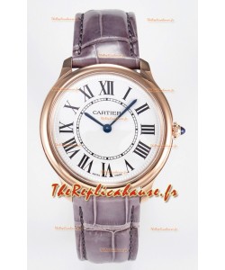 Ronde Louis Cartier Montre Super Clone 36MM en or rose et mouvement à quartz suisse