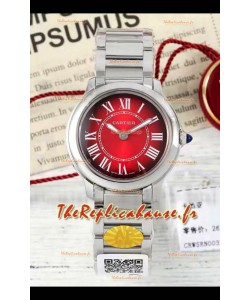 Cartier Ronde Must 29MM Cadran rouge Quartz suisse Réplique montre suisse 1:1 