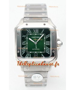 Cartier Santos De Cartier 904L Acier Cadran Vert réplique de la montre Super Clone 40MM 