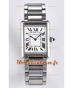 Tank Must De Cartier Montre Super Clone Suisse 33.7MM Cadran Blanc