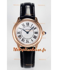 Ronde Louis Cartier Montre Super Clone 29MM en or rose avec mouvement à quartz suisse