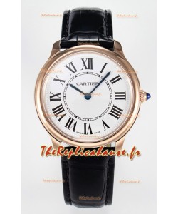 Ronde Louis Cartier Super Clone 36MM en or rose avec mouvement à quartz suisse