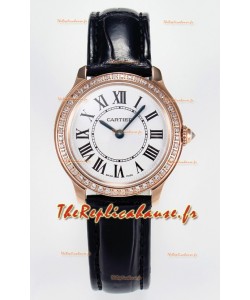Ronde Louis Cartier Super Clone 29MM Or Rose. Montre en or rose avec mouvement à quartz suisse