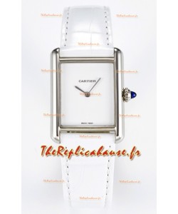 Tank Must Cartier Montre Super Clone Edition 29MM en acier cadran blanc 