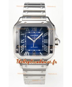 Cartier Santos De Cartier 904L Acier Cadran Bleu réplique de la montre Super Clone 40MM 