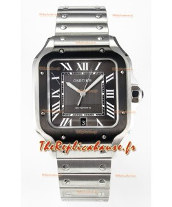 Cartier Santos De Cartier 904L Cadran Gris Super Clone Réplique Montre 40MM 