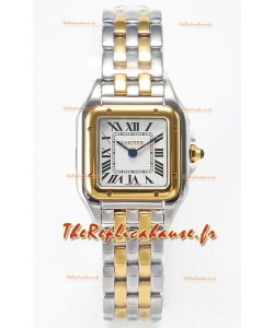 Cartier PANTHERE 22MM Montre Edition Super Clone 2 tons Or Jaune Cadran Blanc
