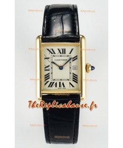 Tank Must Cartier Montre Super Clone Edition 33.7 en or jaune 