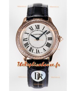 Ronde Louis Cartier Montre Super Clone 29MM Or Rose en Mouvement Quartz Suisse