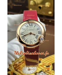 Montre Ballon Blanc de Cartier réplique à quartz suisse en boîtier or rose
