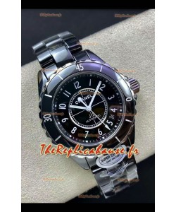 Chanel J12 38MM Montre boîtier en céramique noire Réplique montre automatique 1:1