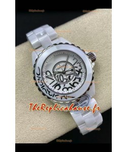 Chanel J12 Ladies Montre en céramique blanche Cadran blanc Réplique de montre 1:1