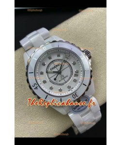 Chanel J12 38MM Montre boîtier en céramique blanche Réplique montre automatique 1:1