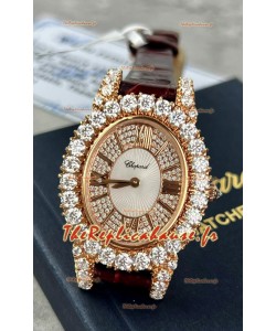 Chopard L'Heure du Diamant Mossanites Montre super clone en or jaune 34MM