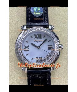 Chopard Happy Sport Montre 1:1 Suisse à Quartz 36MM en Acier 904L Cadran Blanc