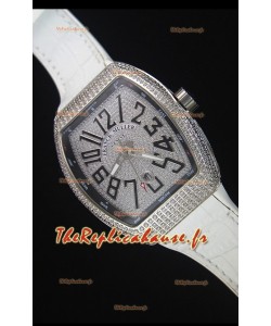 Franck Muller Vanguard Montre Réplique Suisse avec Cadran incrusté de diamants