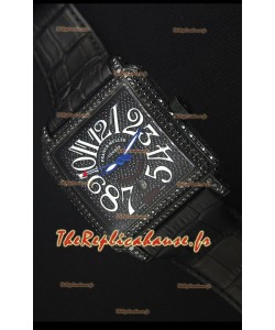 Franck Muller Conquistador King Montre Réplique Suisse automatique avec boîtier Revêtu en PVD noir