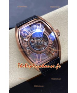 Franck Muller Curvex Grand Central Tourbillon Montre boîtier or rose Réplique Montre 1:1