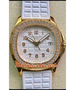Montre Patek Philippe Aquanaut 5072R-001 Réplique Suisse en Or Jaune Cadran Blanc - 35MM