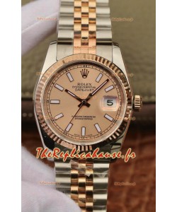 Montre Rolex Datejust 36MM Mouvement ETA-3135 Réplique Suisse en 904L cadran brun bicolore