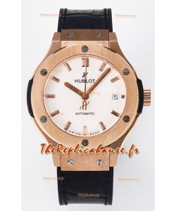 Hublot Super Clone Classic Fusion Or Rose 38MM Réplique de Montre 1:1 Cadran blanc