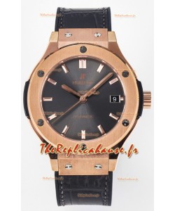 Hublot Super Clone Classic Fusion Or Rose 38MM Réplique de Montre 1:1 Cadran Gris