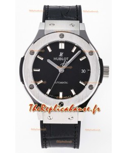 Hublot Super Clone Classic Fusion Titanium 38MM Réplique Montre 1:1 Cadran noir