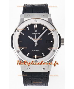 Hublot Super Clone Classic Fusion Titane 42MM Réplique Montre 1:1 Cadran noir