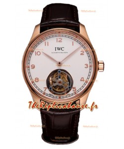 IWC Portugieser IW545801 Hand-Wound Genuine Tourbillon Or Rose Réplique Montre Suisse 