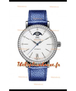 IWC Portofino IW659601 Montre automatique à phase de lune en acier avec cadran blanc 37MM
