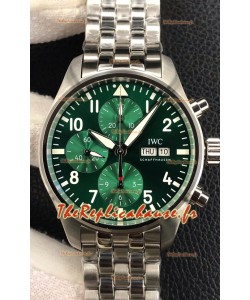 IWC Pilot Chronograph Edition Cadran Vert dans un boîtier en acier 904L Montre Réplique 1:1