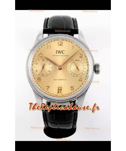 IWC Super Clone Portugieser Montre Réplique Suisse 1:1 Cadran Champagne Boîtier Acier