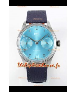 IWC Super Clone Portugieser Montre Réplique Suisse 1:1 Cadran Turquoise Boîtier Acier