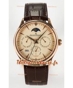 Montre Jaeger LeCoultre Super Clone Master Calendrier Perpétuel Ultra-fin Cadran Crème