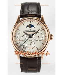 Montre Jaeger LeCoultre Super Clone Master Calendrier Perpétuel Ultra-fin Cadran Blanc 