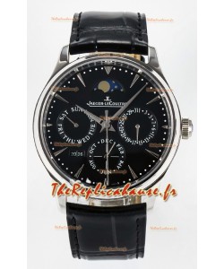 Montre Jaeger LeCoultre Super Clone Master Calendrier Perpétuel Ultra-fin Cadran Noir