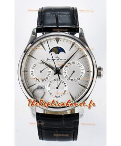 Montre Jaeger LeCoultre Super Clone Master Calendrier perpétuel Ultra-fin Cadran blanc