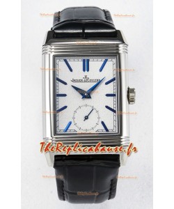 Jaeger-LeCoultre Reverso Super Clone DuoFace Bleu/Acier Blanc Réplique Montre