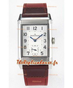 Jaeger-LeCoultre Reverso Super Clone DuoFace Noir/Acier Blanc Réplique Montre