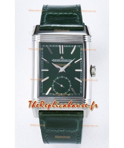 Jaeger-LeCoultre Reverso Super Clone DuoFace Vert/Acier blanc Réplique Montre