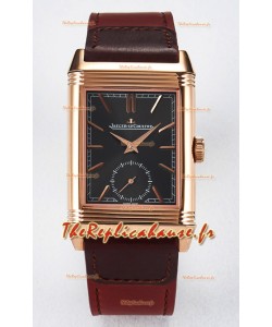 Jaeger-LeCoultre Reverso Super Clone DuoFace Vert/Or Rose Blanc Réplique Montre