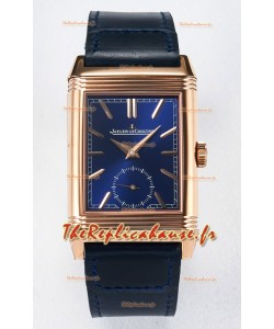 Jaeger-LeCoultre Reverso Super Clone DuoFace Bleu/Or Rose Blanc Réplique Montre