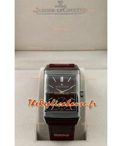 Jaeger-LeCoultre Reverso DuoFace Montre boîtier acier cadran rouge en mouvement automatique suisse