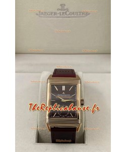 Jaeger-LeCoultre Reverso DuoFace Montre boîtier or rose cadran rouge, mouvement automatique suisse