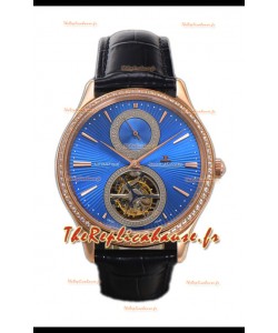 Jaeger LeCoultre Master Ultra-Thin Tourbillon Cadran bleu Boîtier or rose 