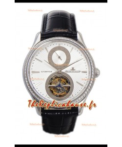 Jaeger LeCoultre Master Ultra-Thin Tourbillon Cadran blanc Boîtier acier inoxydable