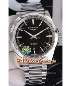 Montre Longines Conquest Automatic à cadran noir et boîtier acier
