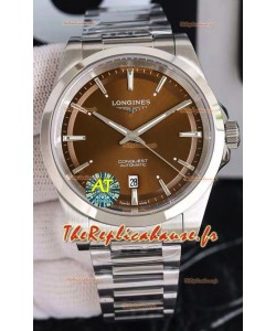 Montre Longines Conquest Automatic à cadran brun et boîtier en acier